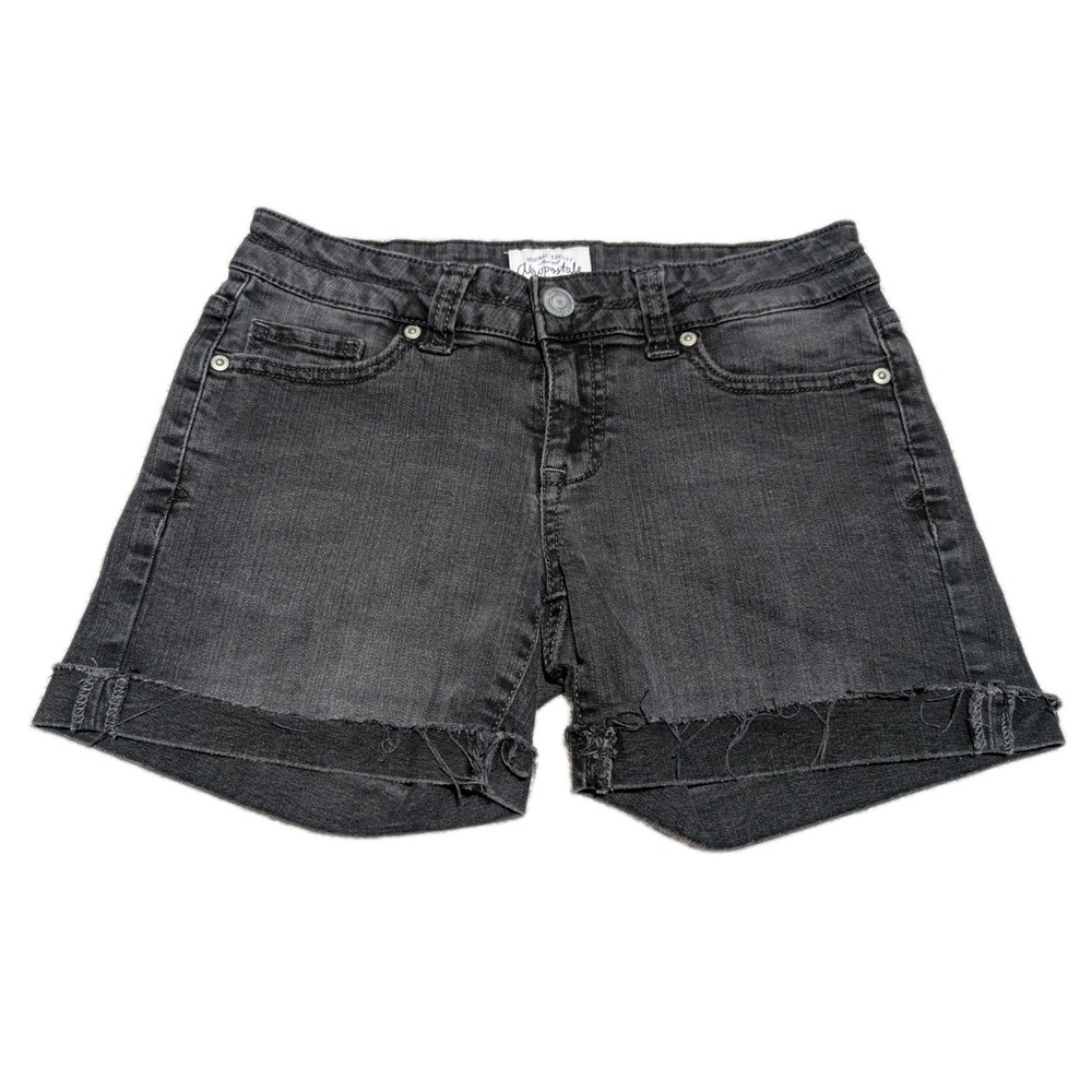 Aeropostale Shorts Womens 1-2 Black Denim Jean Jorts Shorties Preppy Stretch